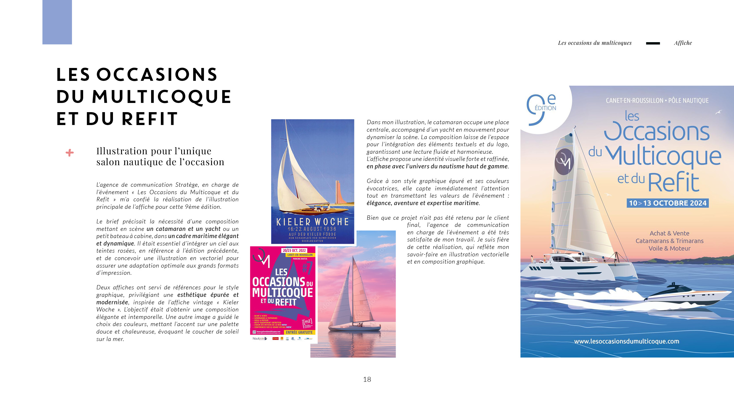 Proposition d'affiche pour le salon des occasions du multicoque et du refit  à Canet en Roussillon