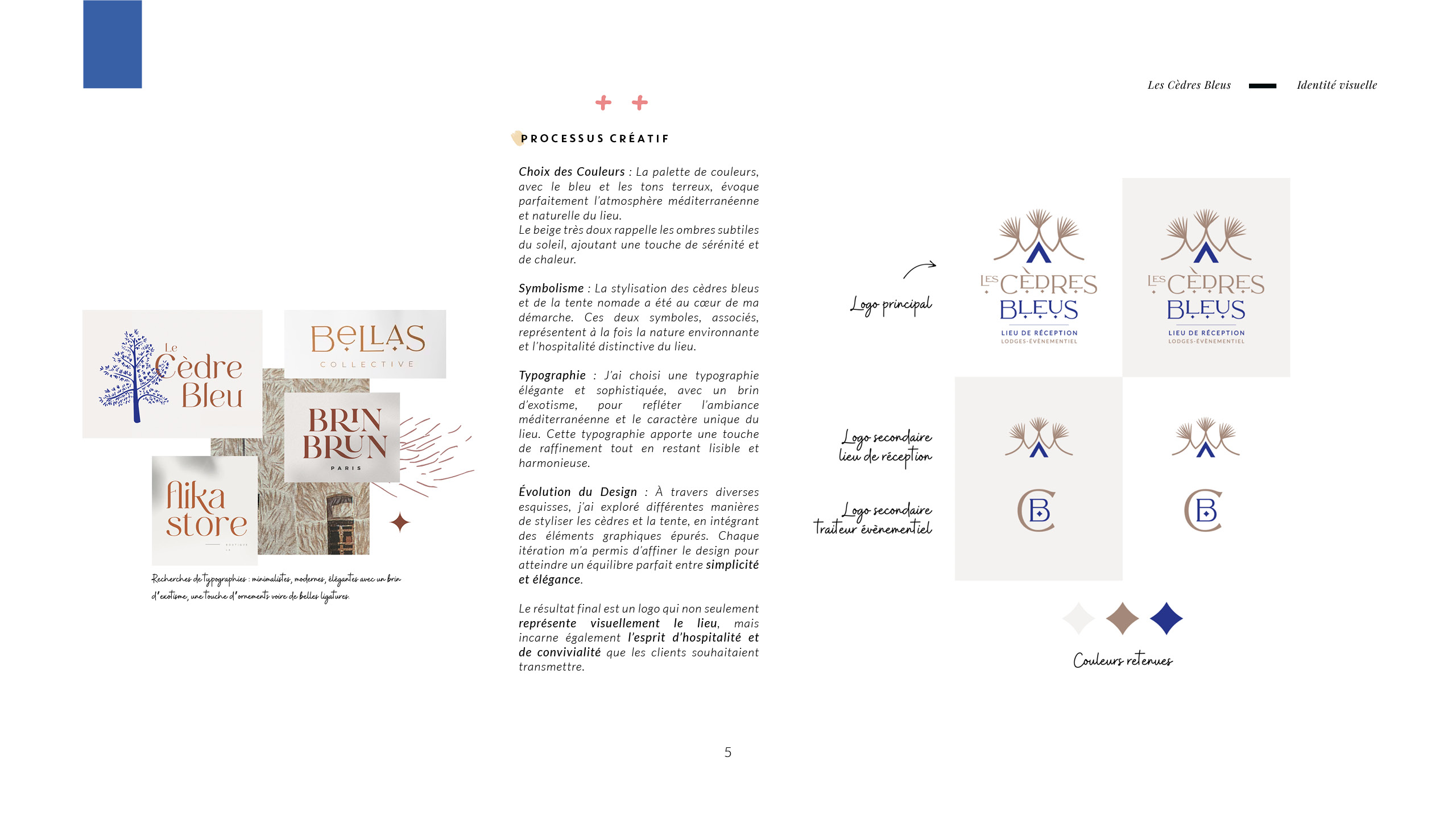 présentation projet les cèdres bleus détail du processus créatif